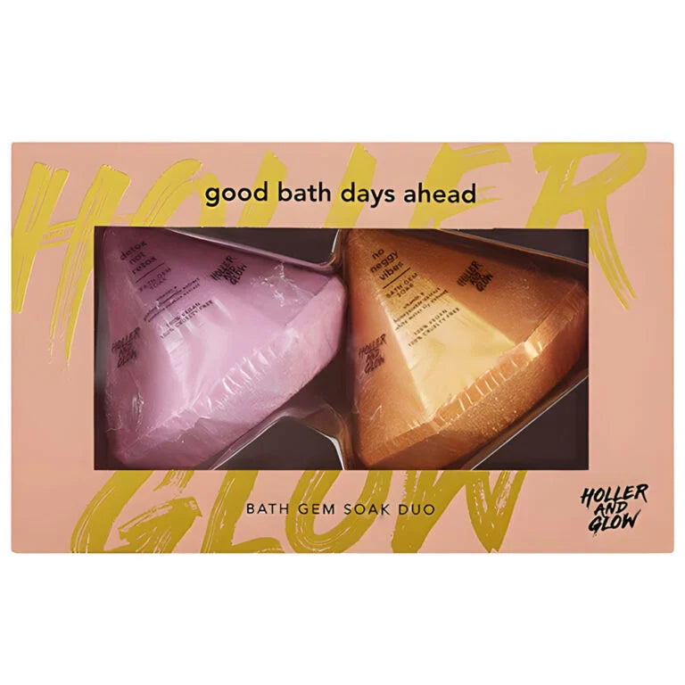 Holler & Glow Good Bath Days Ahead Bath Gem Soak 2pc π