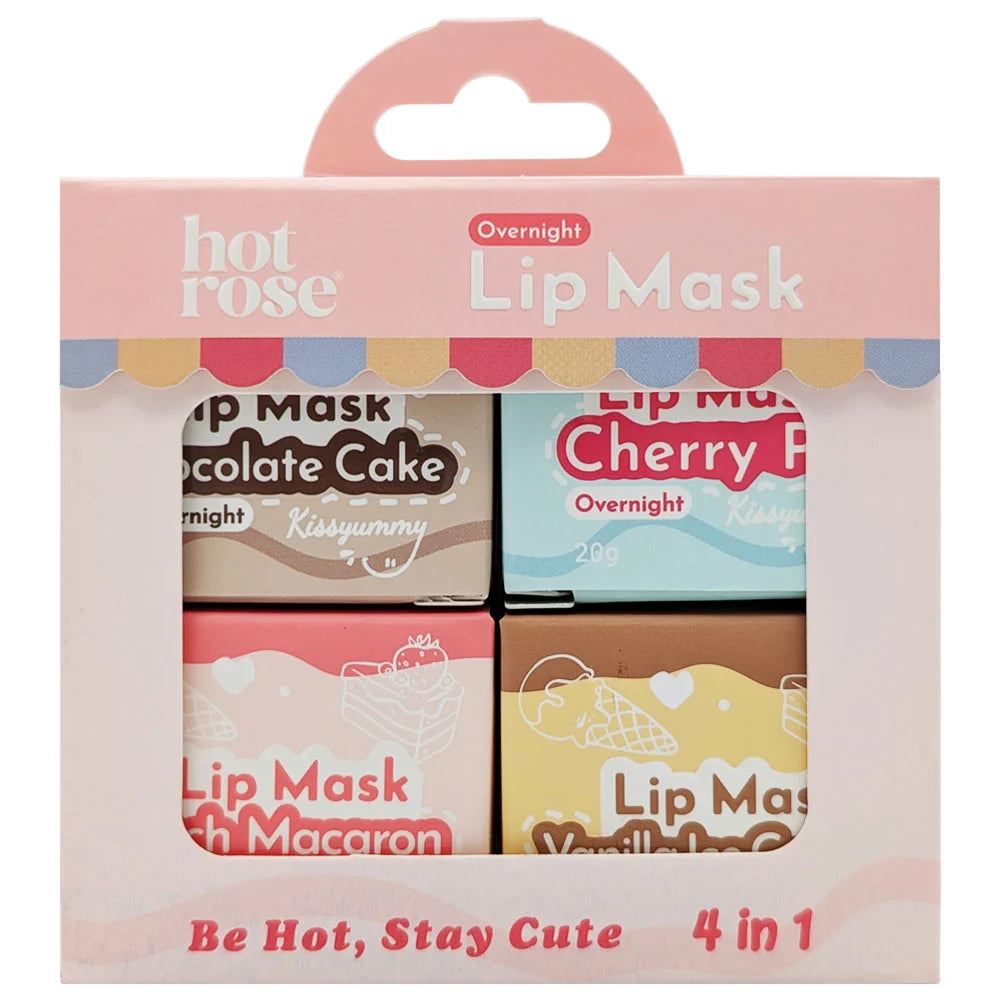 Hot Rose Overnight Lip Mask Set 4pk
