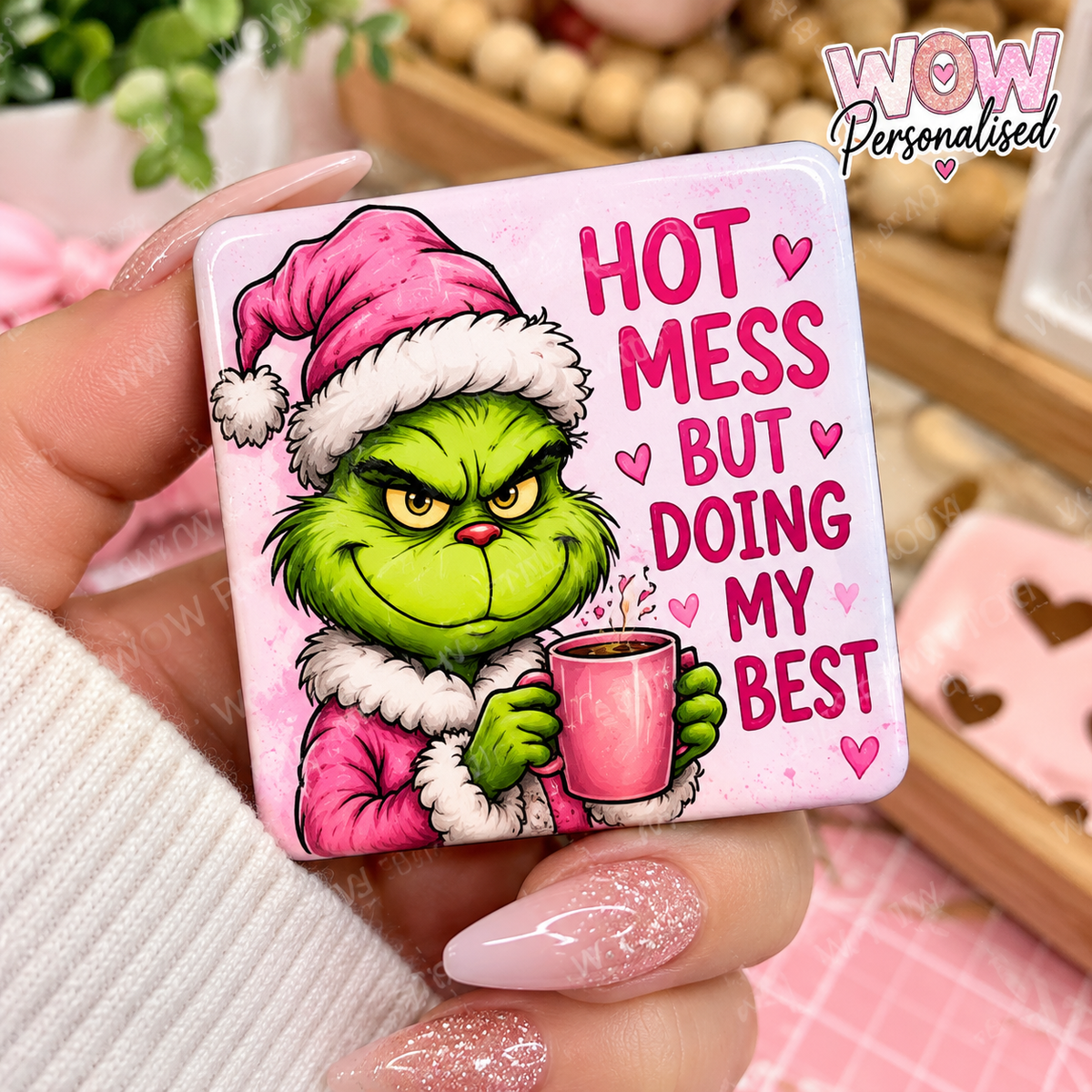Hot Mess But Doing My Best β Christmas Fridge Magnet