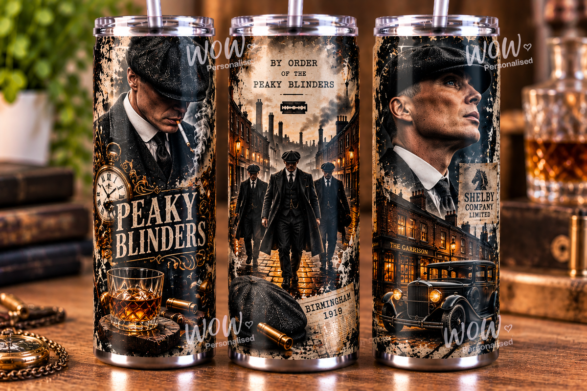 Peaky Blinders Inspired 20oz Skinny Tumbler | By Order of the Peaky Blinders | Birmingham 1919 Design