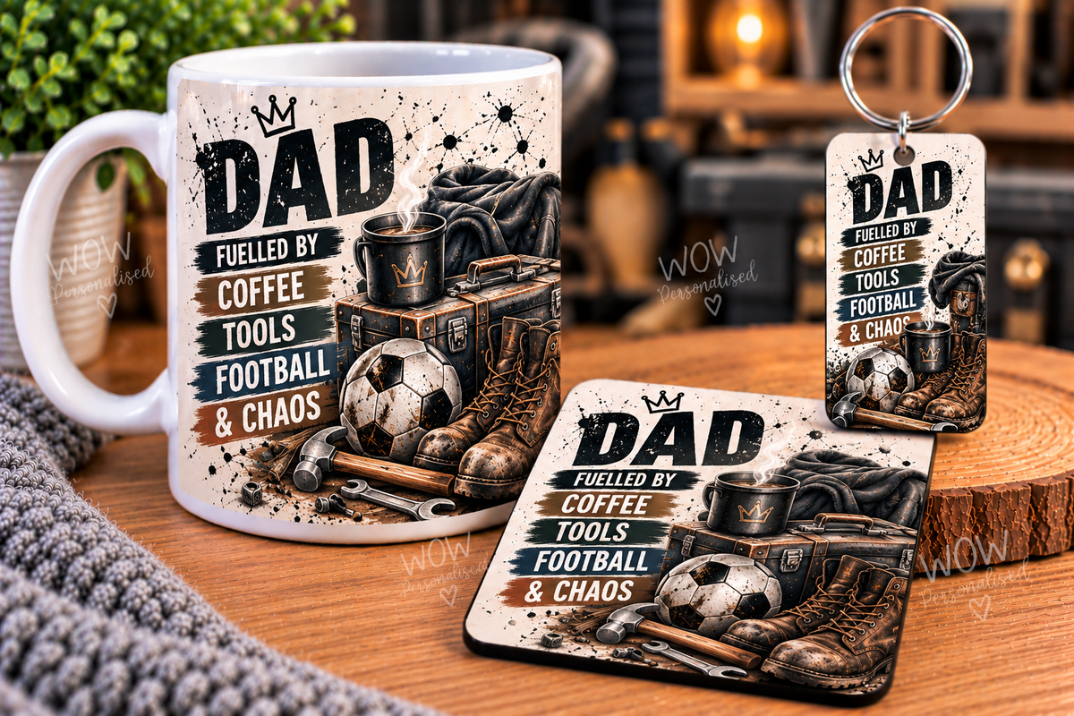 Dad Matching Gift Set | Mug, Coaster & Keyring | Funny Gift for Dad