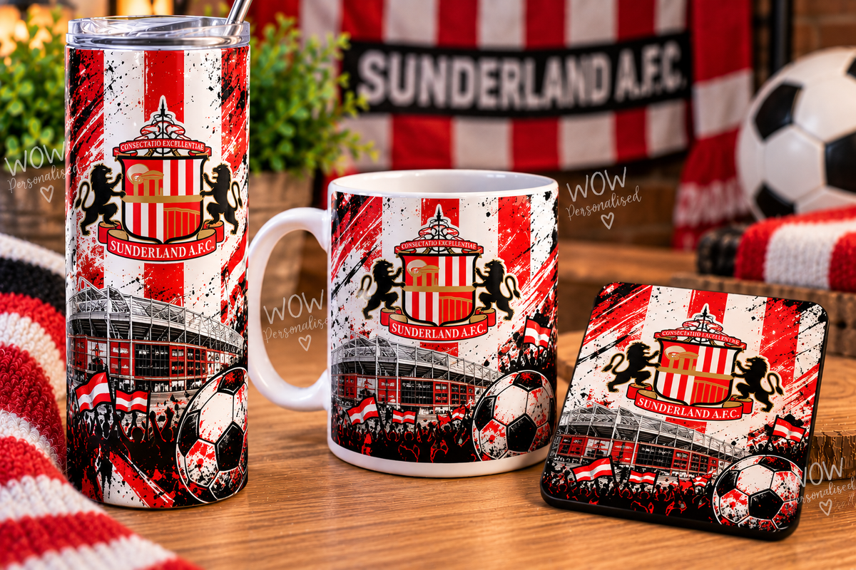 Sunderland AFC Inspired Gift Set | 20oz Skinny Tumbler, Mug & Coaster