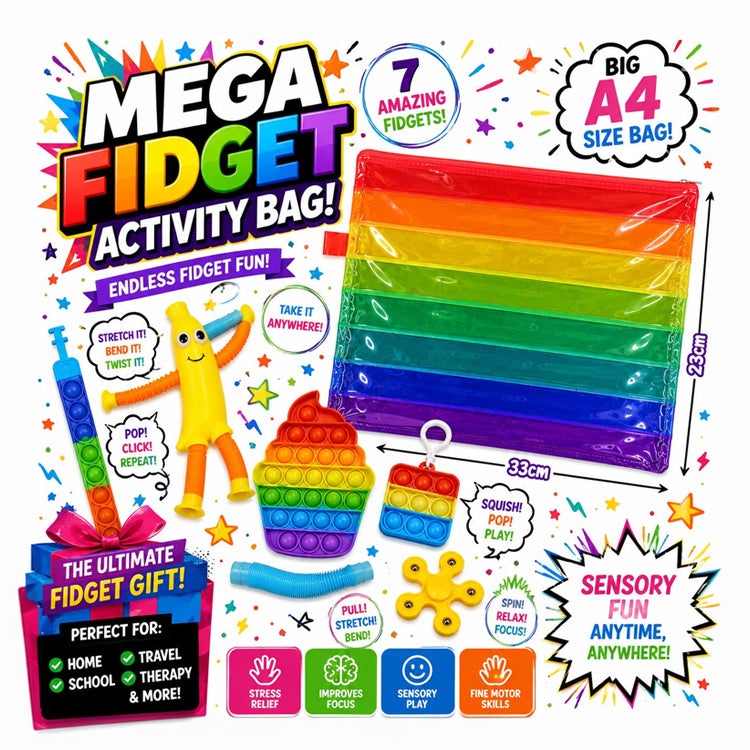 Mega Fun Fidget Toy Travel Pack ( 7 Pieces )