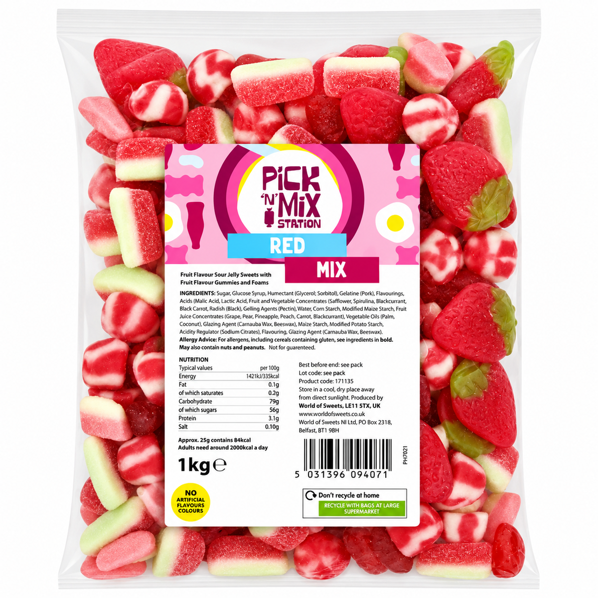 2 For £15.00 1kg Pick N Mix Sweets Red & Blue
