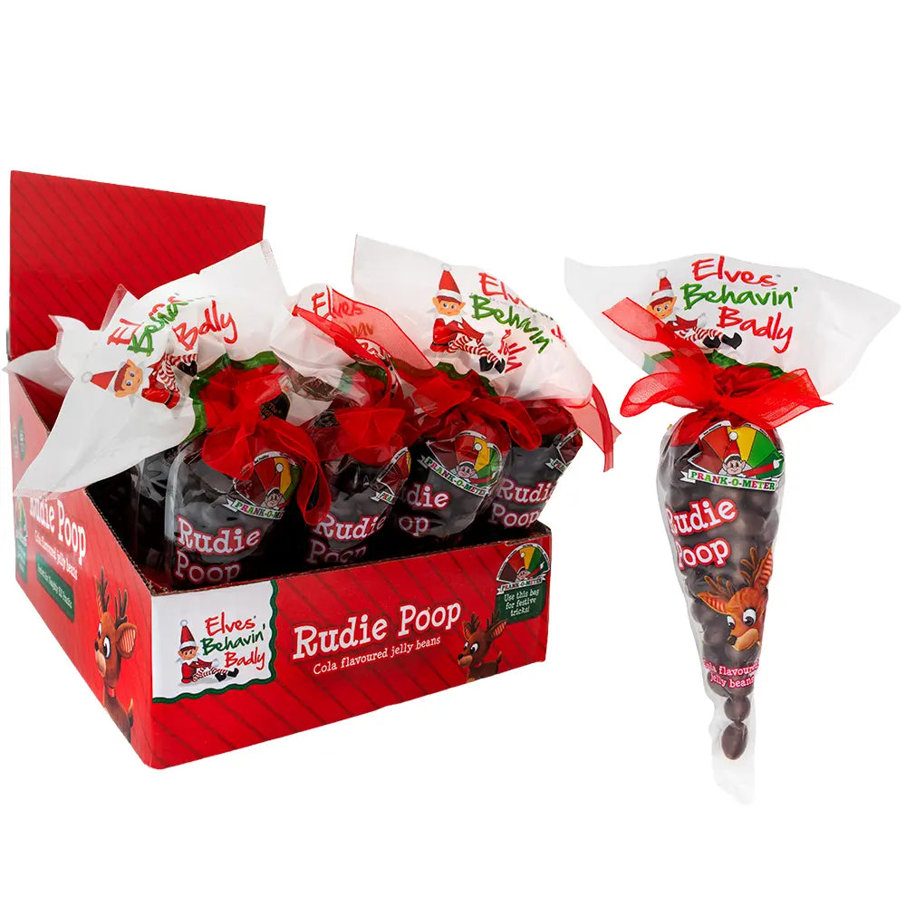 Elves Behavin' Badly Rudie Poop Jelly Beans - 24 x 96g Cones