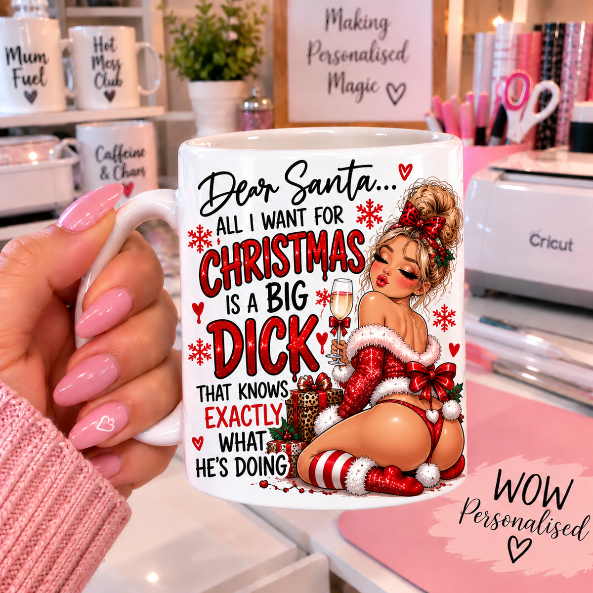 Rude Christmas Mug | Dear Santa Funny Adult Xmas Gift | 11oz Mug