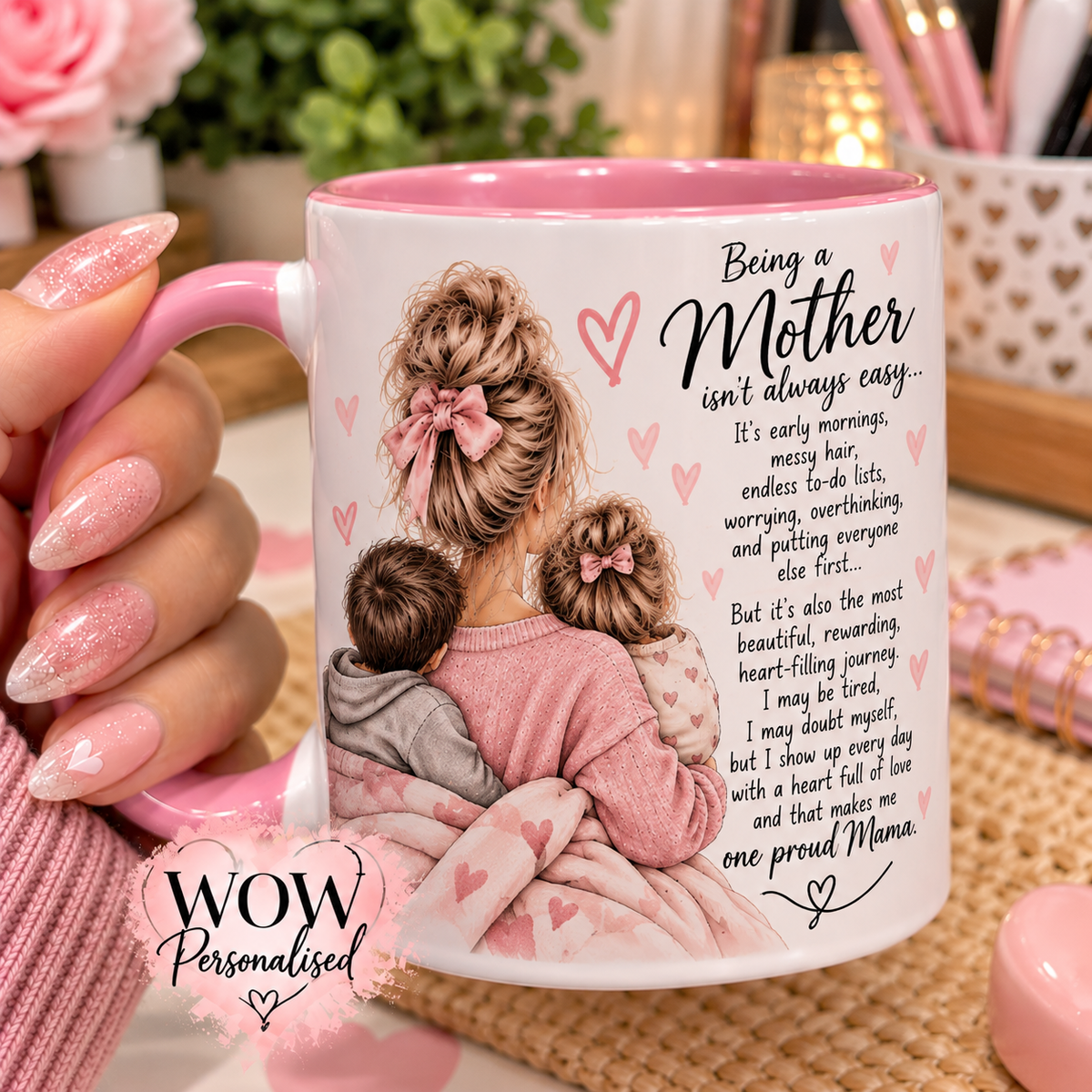 Being a Mother Isn’t Always Easy Mug 11oz | Inspirational Mum Coffee Cup | Meaningful Mother’s Day & Birthday Gift for Mum