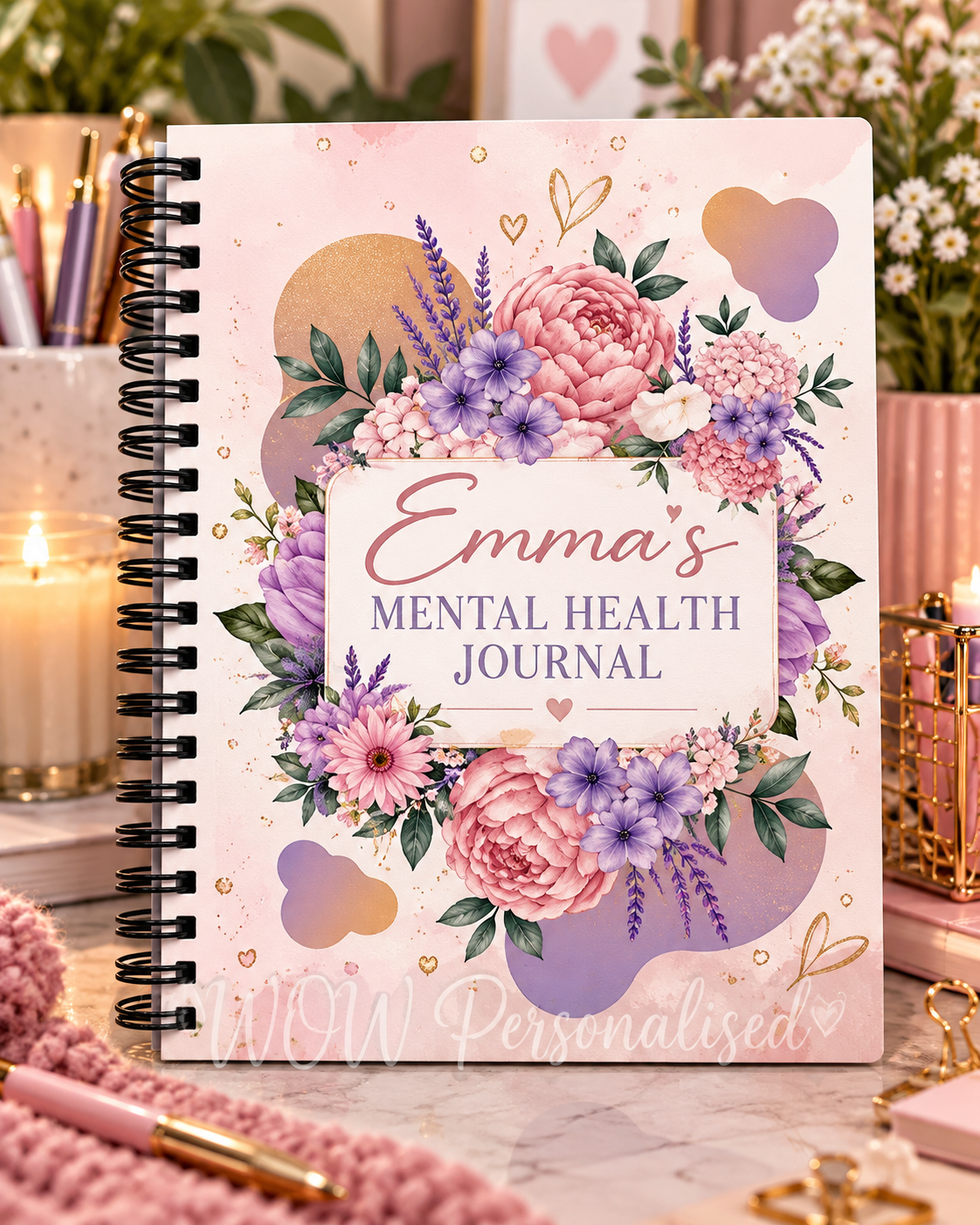 Personalised Mental Health Journal A4 Notebook | Custom Name Journal