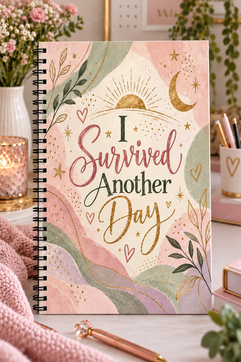 I Survived Another Day A4 Notebook | Mental Health & Self Care Journal