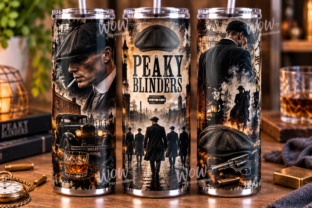 Peaky Blinders Inspired 20oz Skinny Tumbler | Tommy Shelby Vintage Gangster Design