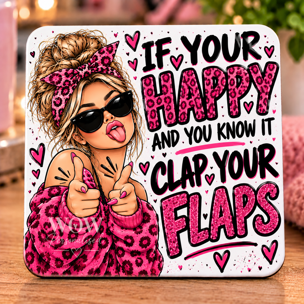 If You’re Happy Clap Your Flaps Funny Rude Coaster | 18+ Adult Humour Novelty Gift