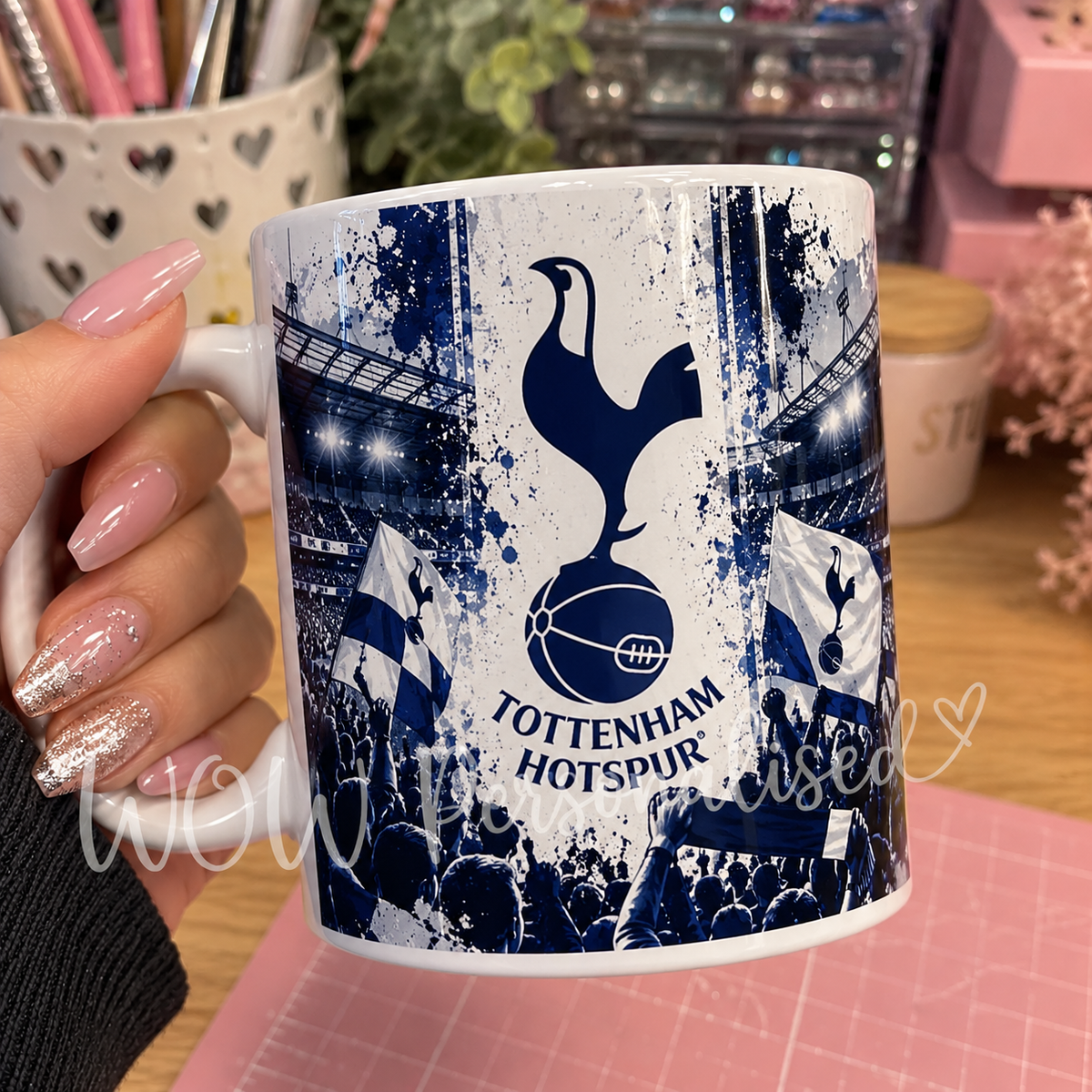 Tottenham Hotspur Inspired 11oz Football Mug | Spurs Fan Gift | Navy Blue & White Football Coffee Cup