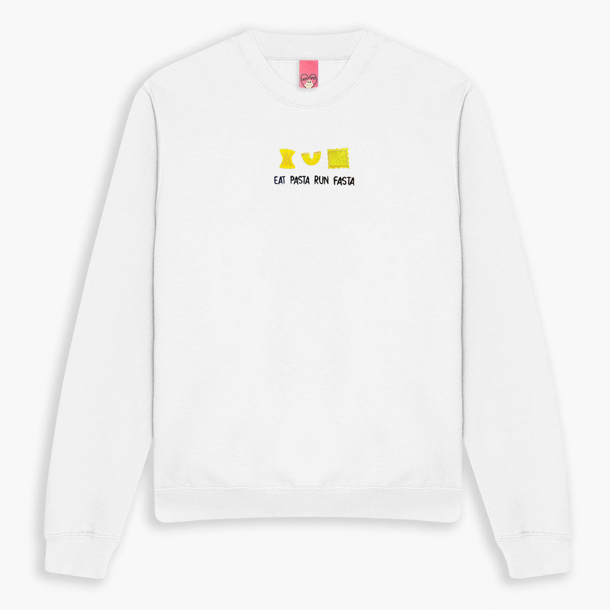 Eat Pasta Run Fasta Embroidered Sweatshirt (Unisex)