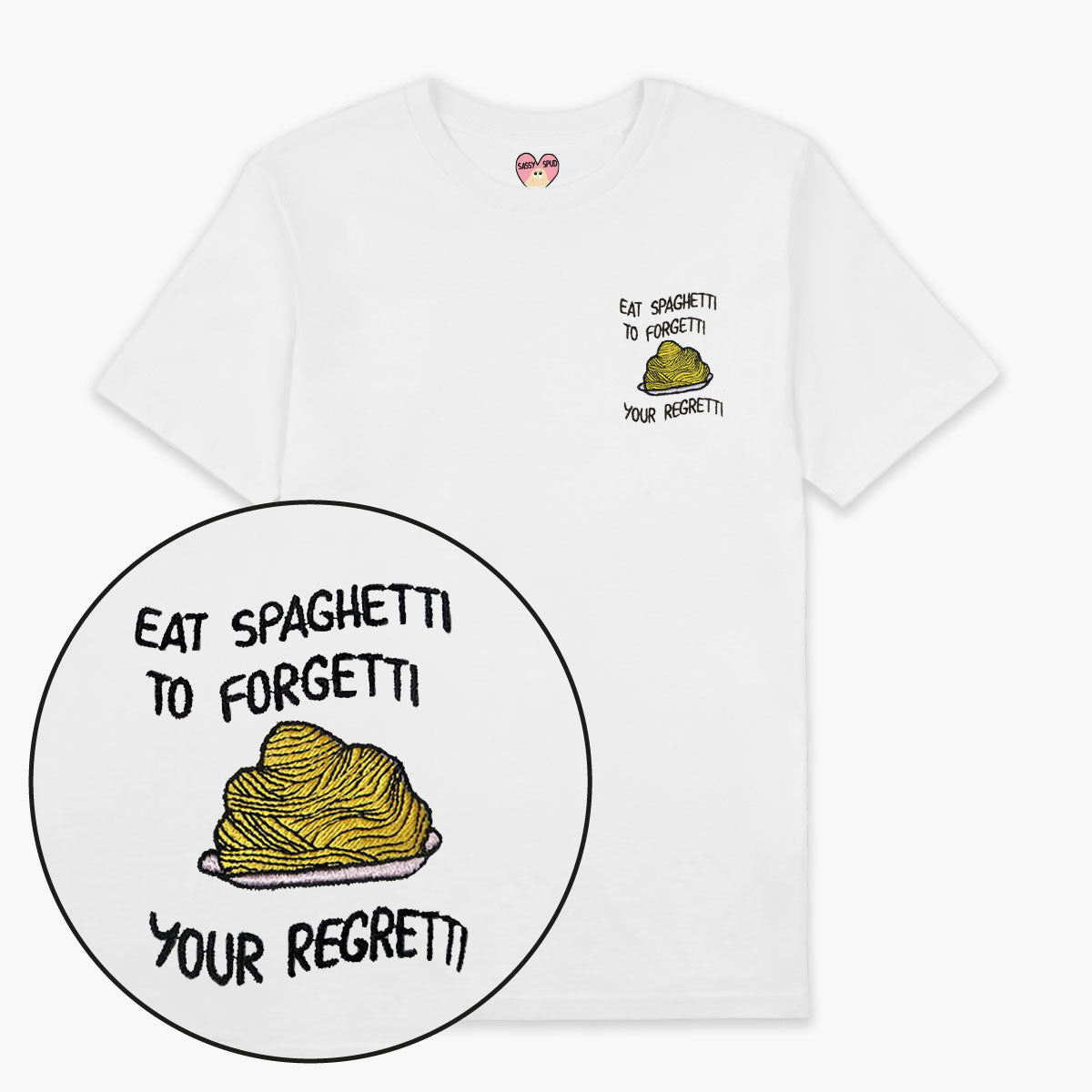 Eat Spaghetti Embroidered T-Shirt (Unisex)