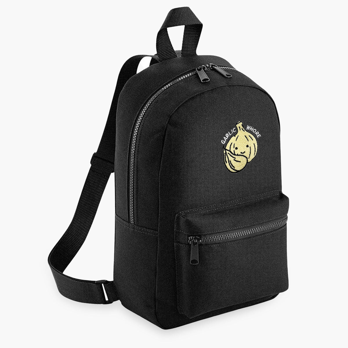 Garlic Whore Embroidered Mini Backpack