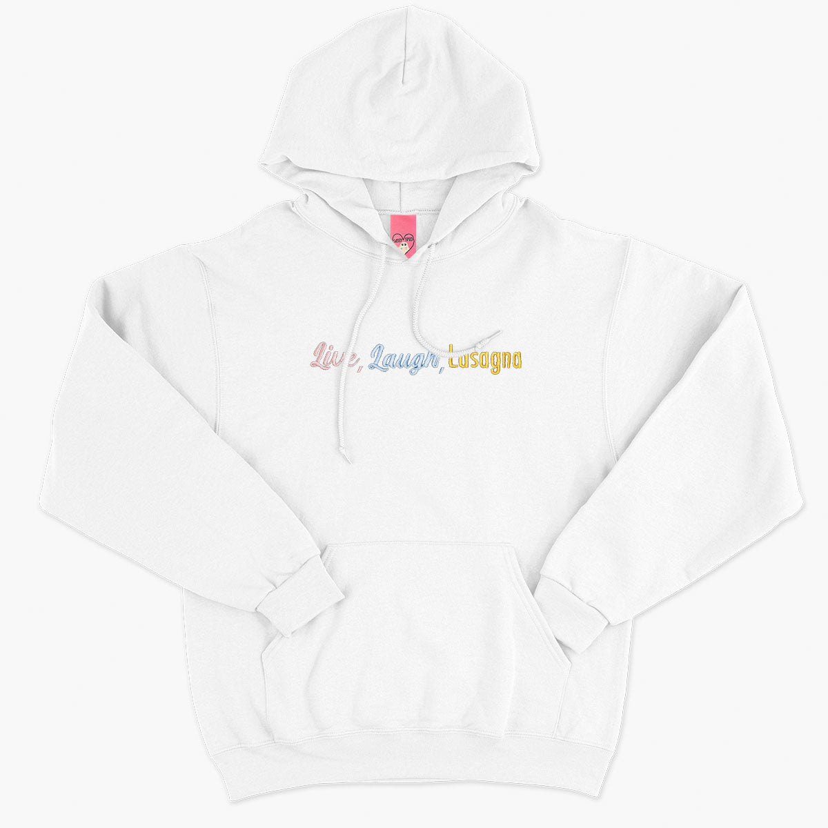 Live Laugh Lasagna Embroidered Hoodie (Unisex)