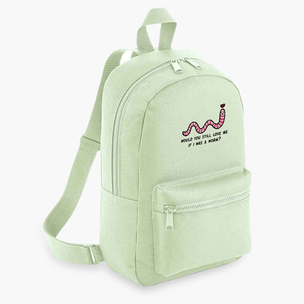 Love Me Worm Embroidered Mini Backpack