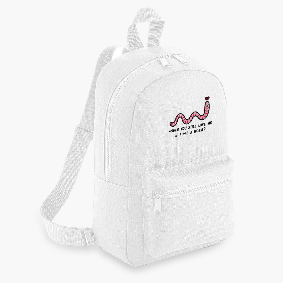 Love Me Worm Embroidered Mini Backpack