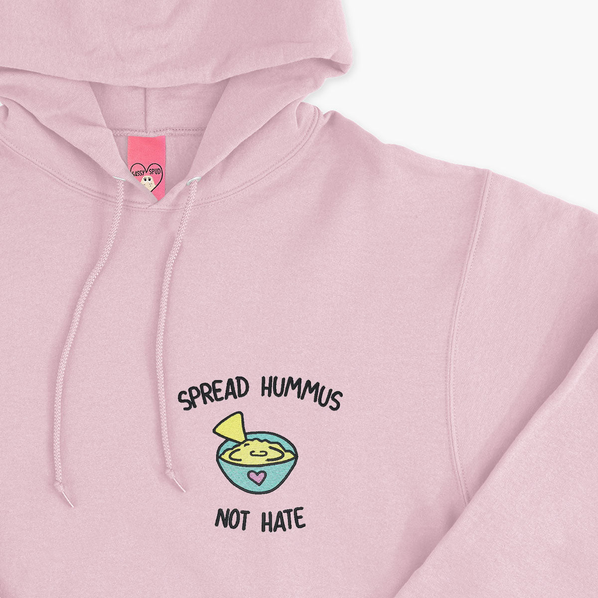Spread Hummus Not Hate Embroidered Hoodie (Unisex)