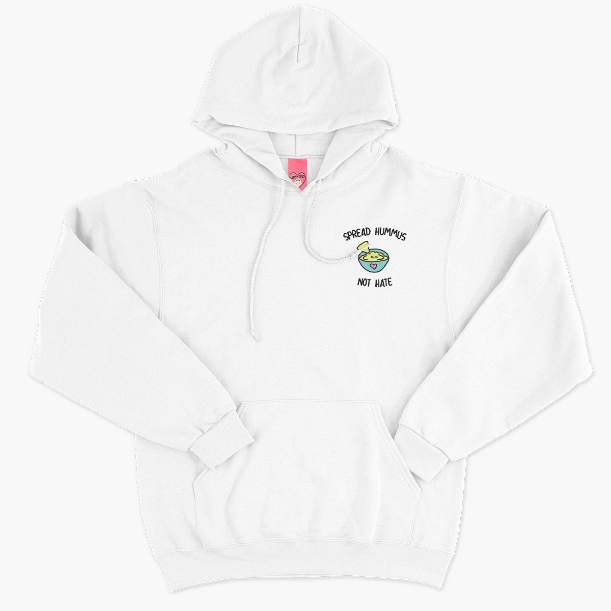 Spread Hummus Not Hate Embroidered Hoodie (Unisex)