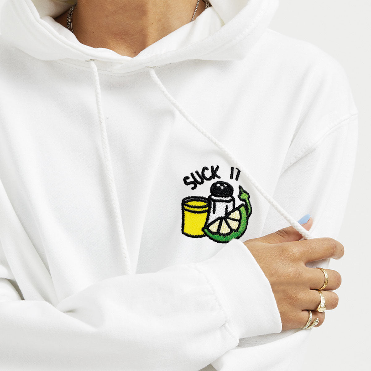 Suck It Tequila Embroidered Hoodie (Unisex)