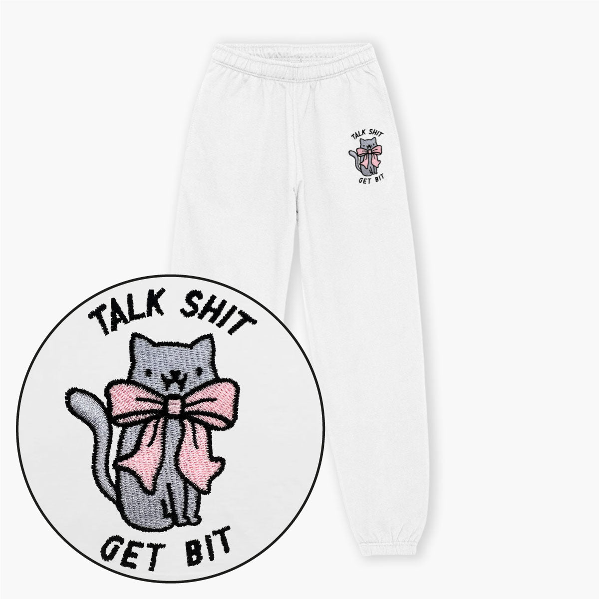Talk Sh*t Get Bit Embroidered Joggers (Unisex)