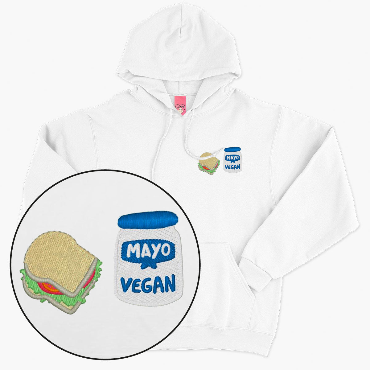 Vegan Mayo Embroidered Hoodie (Unisex)