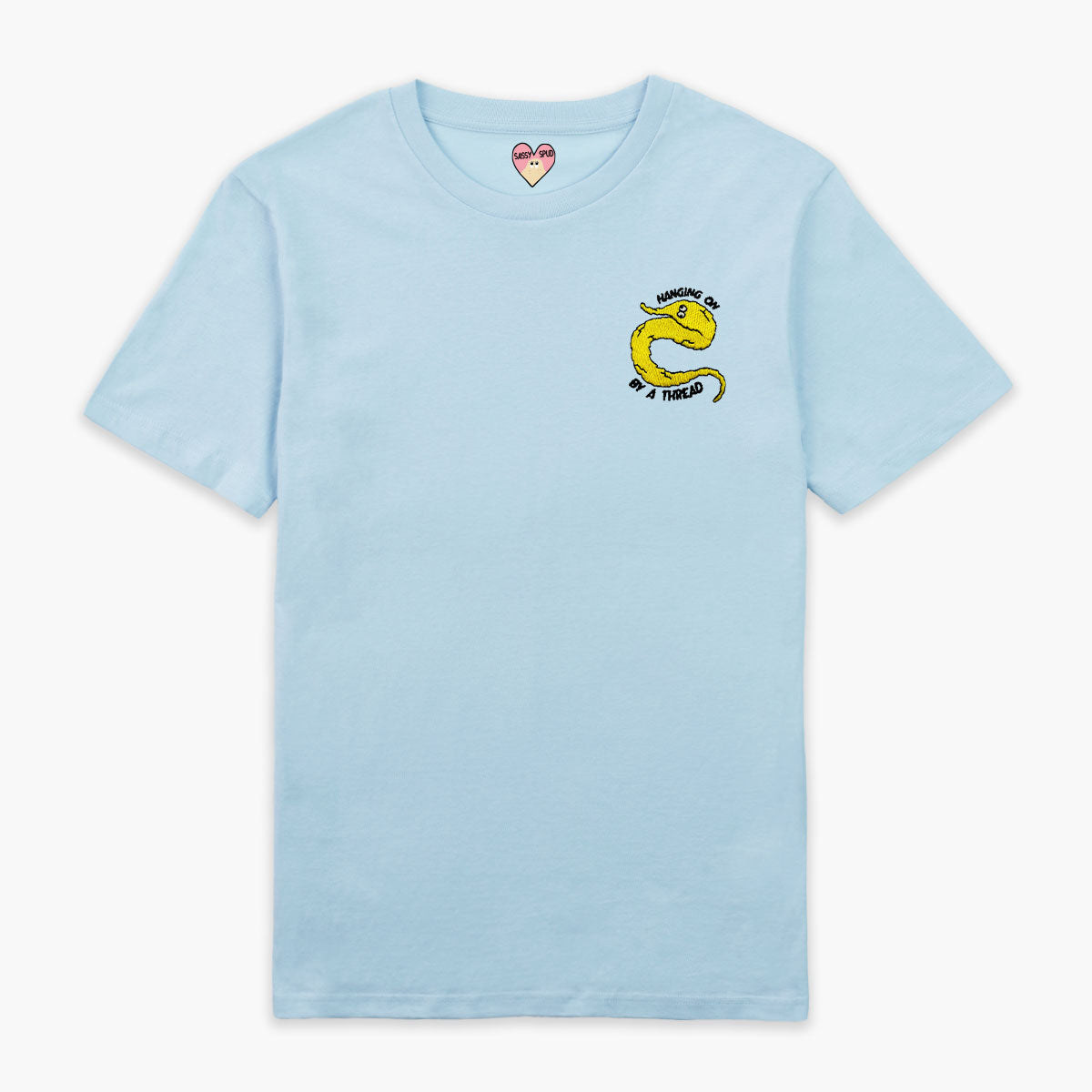 Yellow Worm On A String Embroidered T-Shirt (Unisex)